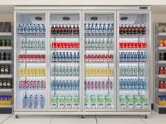 自重滑道主要应用在商用饮料冰柜层架